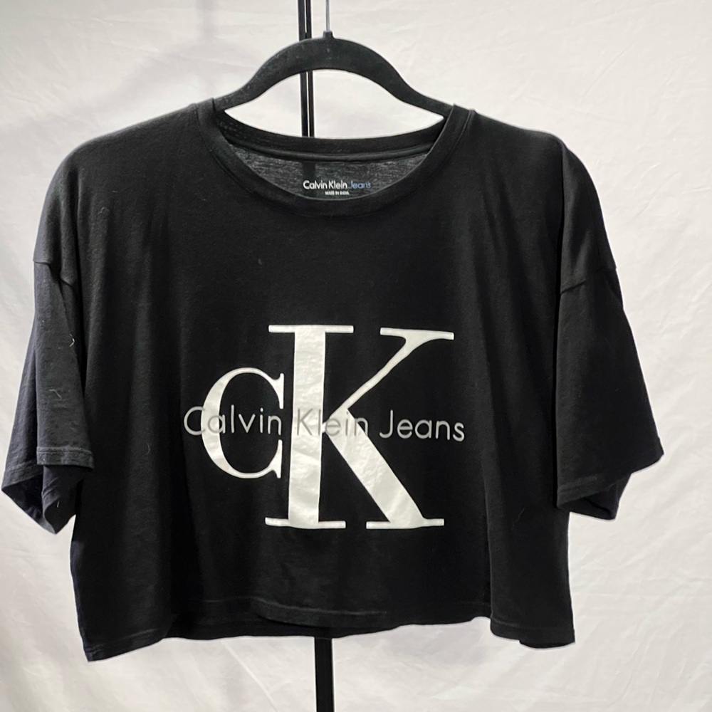 Calvin Klein Jeans Black Relaxed Fit Crop Shirt
